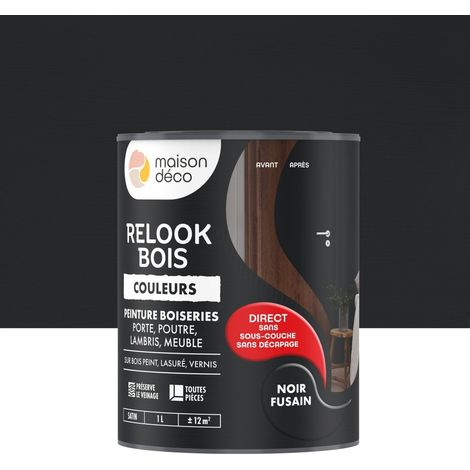 Vernice per legno Relook MAISON DECO, nero carbone satinato, 1 l MAISON DECO