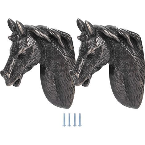 2 ensembles de poignées d'armoire modernes et élégantes, tête de cheval, bouton de porte de tiroir de garde-robe de cuisine 3999 noir marron (1/5)