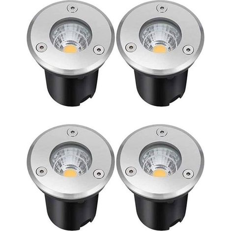 Spots LED encastrables d'extérieur pour escalier, 12 V/24 V, IP67, lot de 4, lumière blanche, pour jardin et terrassement, étanches. (1/5)
