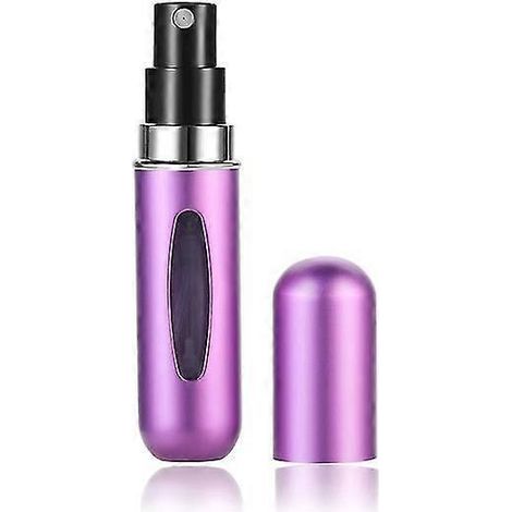 Flacon vaporisateur portable de voyage rechargeable avec pompe à remplissage par le bas (5 ml, 6 ml, 8 ml) - Récipient cosmétique vide - Flacon atomiseur-6ml-Purple (1/4)