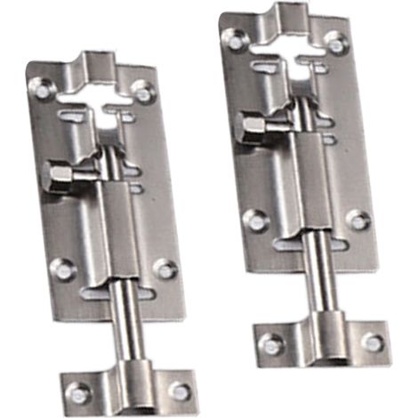 Verrou Coulissant - Verrou à Tige Cylindrique en Acier Inoxydable Épais - Pour Porte, Armoire, Coffre, Chien, Abri - 2 Pièces