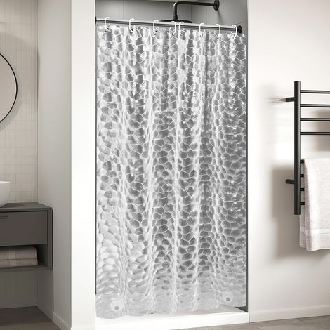 Anti-Schimmel Duschvorhang 120x180cm EVA Wasserdichter Badvorhang Waschbarer Badvorhang mit 8 Ringen Badezimmervorhang