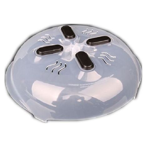 Couvercle magnétique pour micro-ondes - Couvercle anti-éclaboussures transparent pour micro-ondes - Couvercle pour assiette à micro-ondes avec évents de vapeur - Noir (1/5)