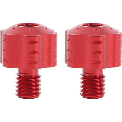 2 boulons adaptateur rétroviseur moto aluminium – Vis montage antidérapant moto rouge, carrosserie (1/5)
