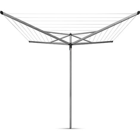 Séchoir Rotatif Essential - Etendoir Linge Extérieur - Antidérapantes - Résistantes aux UV, 40 m - Ouverture Facile - Compatible avec Les Cintres - Gris Métallique - ø 192,5 cm (1/5)