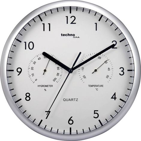 Horloge murale Techno Line WT 650 à quartz 26 cm argent (1/3)