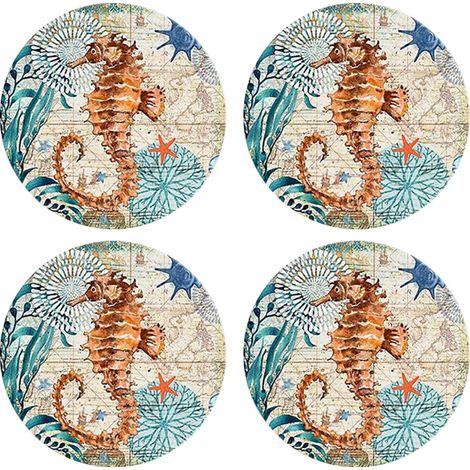 Dessous de verre en céramique absorbants avec base en liège, ensemble de dessous de verre en pierre pour table en bois, idéal pour la décoration de la maison et de la salle à manger, CH120101
