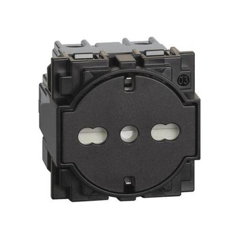 BTICINO KG4140A16F - Presa Flat Standard Tedesco E Bipasso 10/16A 250 V Ac - Nero - Now