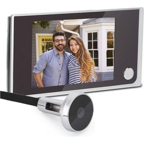 Judas de Porte avec écran LCD Numérique 3,5" 120 degrés pour Surveiller les yeux de chat, Digital Door Viewer Judas de Porte Camera Surveillance (1/4)