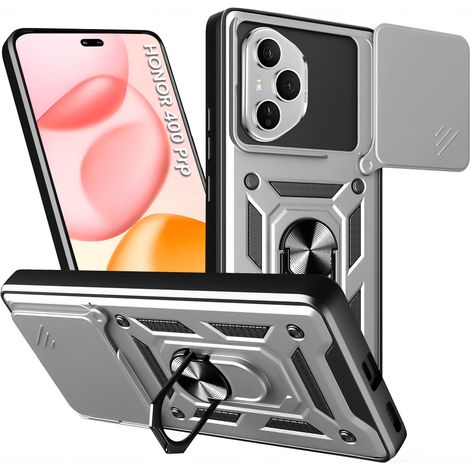 Custodia rinforzata per Honor 400 Pro 5G, CamShield Slide, argento (1/4)