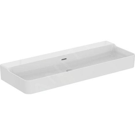 Ideal Standard Conca Ceram - Double-lavabo 120x45 cm, avec trop-plein, sans trou pour robinet, blanc T380501 (1/5)