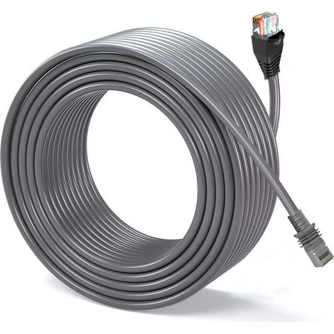 Elfcam - 30m Câble ETH Starlink Gen 3 Cat 6 26AWG,D'un Côté Le Connecteur StarLink Etanche (IP68),de l'autre le RJ45 Standard,Répondre Simultanément à Diverses Exigences à l'intérieur et à l'extérieur (1/3)