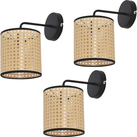 Wandleuchte Southend 3er Set Rattan-Optik [lux.pro]