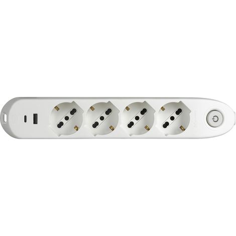 Ciabatta Multipresa 4 Prese Schuko Bipasso 2 USB Bticino 3684DBU