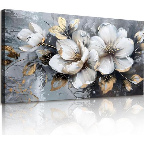 Tableau Decoration Murale Salon Fleur Feuille Chambre 59x119 cm (1/5)