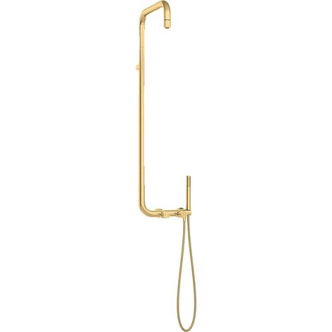 Soffione doccia Deante Silia Hexa in ottone dorato 42 cm