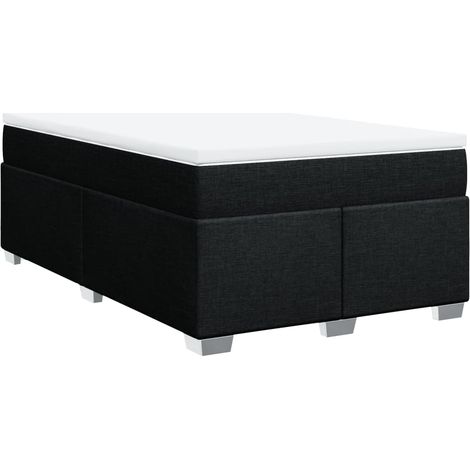 Maison Exclusive - Sommier à lattes de lit avec matelas noir 120x190 cm tissu (1/5)