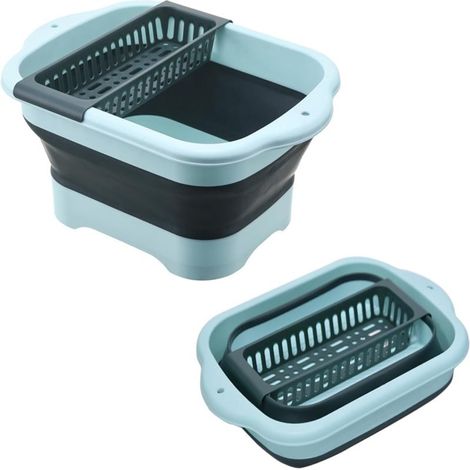 Irovami Bassine pliable 11 L avec bouchon vidange – évier multi-usages, camping et camping-car (1/5)