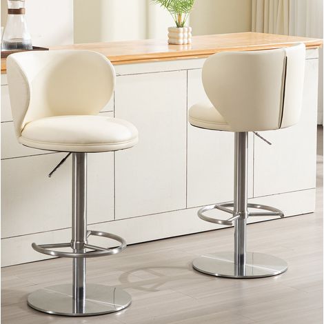 Chaise banc tabouret pivotant réglable acier blanc OKMYHOME (1/5)