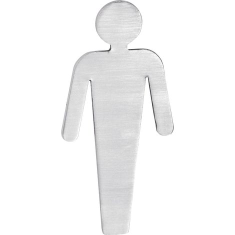 Plaque de porte de toilettes pour hommes, 80x35x2mm, acier inoxydable mat