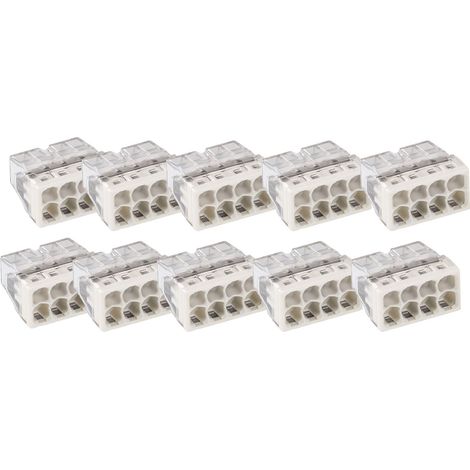 WAGO 2273 Klemmen 8 polig zu je 0,5-2,5mm² Verbindungsklemmen aus Kunststoff grau, 10-Stück