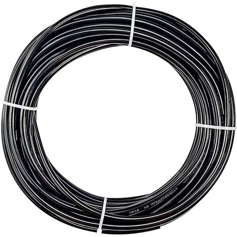 Tuyau à air en polyuréthane PU, 5M Tuyau à air en polyuréthane PU noir, 16 mm OD x 12 mm ID avec raccords