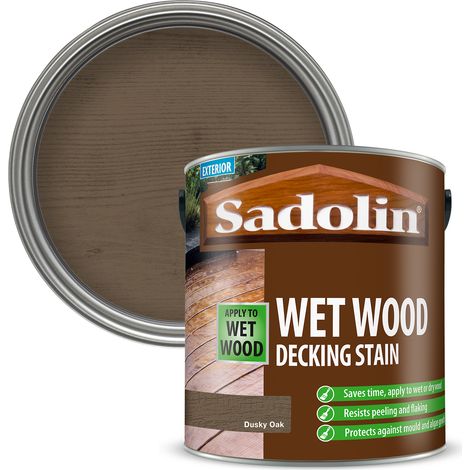 Sadolin Wet Wood Decking Stain - Dusky Oak - 2.5L