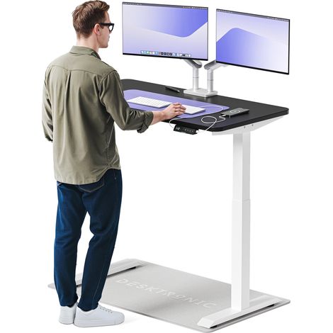 Desktronic Bureau assis debout HomeOne - 120x60cm - Blanc/Noir