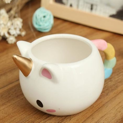 1 tasse céramique licorne, motif 3D mignon, 400 ml, résistante à la chaleur, idéale pour café thé lait, cadeau Saint-Valentin ou bureau (1/4)