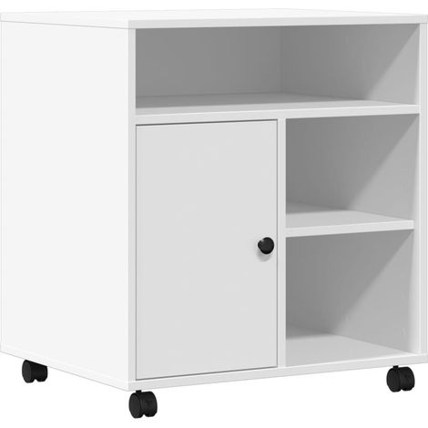 Maison Exclusive - Soporte para impresora con ruedas blanco 60x50