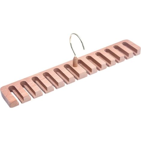 Natural Wood Belt Hanger Rack Organizer for Closet Wardrobe Multifunctional Space Saving Wooden Belt Tie Scarf Storage Hook Hangers for Men Women 1 Pack (1/5)