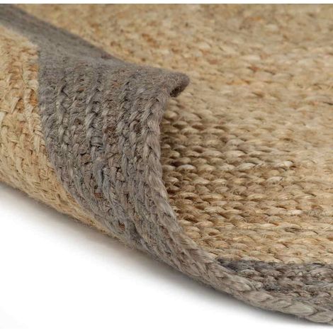 Maison Exclusive - Teppich Handgefertigt Jute mit Grauem Rand 90 (1/5)