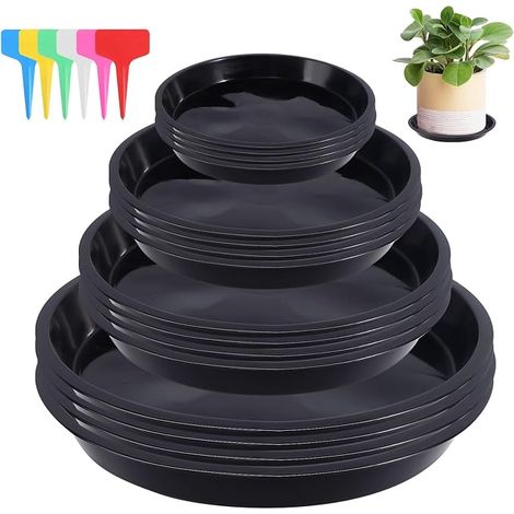 Plastic Flower Pot Saucer Flower Pot Saucers Flower Pots Labels under Round Flower Pot Coaster for Indoor and Outdoor Plants (1/5)