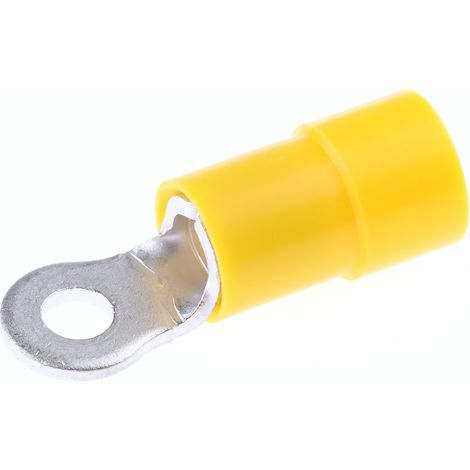 Cosses à œillet RS PRO, Isolé, Jaune, 6mm², M3, 7.2mm (1/2)