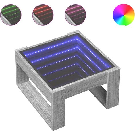 Maison Exclusive - Mesa de centro con Infinity LED gris Sonoma 50