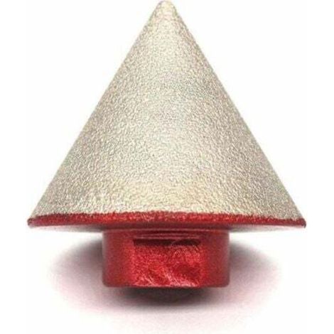 Fraise diamantée brasée pour perçage précis sur pierre, céramique, carrelage et verre – pointe conique 48 mm, filetage M14 (1/5)