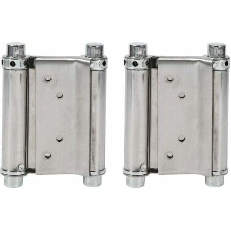 2Pcs Charnières À Ressort Double Action en Acier Inox Charnières de Porte de Saloon Gond Porte Battante, Capacité de Charge Jusqu'à 15 Kg (1/5)