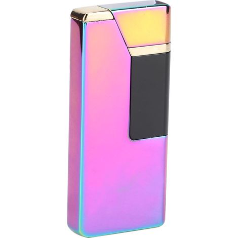 Briquet à double arc électrique ultra-fin et unique, rechargeable par impulsion, idéal comme cadeau pour homme. Coloré. (1/5)