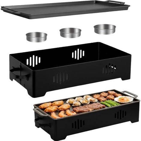 Plaque chauffante pour barbecue, support de réchauffement pour barbecue, récipient de maintien au chaud pour aliments et grillades, chauffe-plats pour barbecues, plaque chauffante en aluminium (1/5)