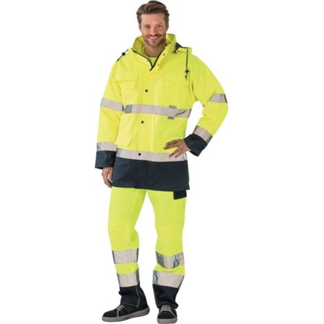 Planam parka de alta visibilidad talla L amarillo / azul marino - 2057052 (1/4)