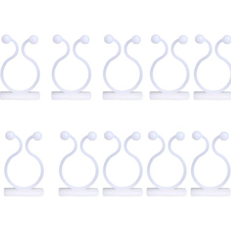 Clips pour Plantes Grimpantes Clips de Vigne Auto-adhésifs Plante Grimpante Support Tuteur Clips 10pcs, pour Plantes Grimpantes Interieur Bureau Câble de Fixation (blanche)
