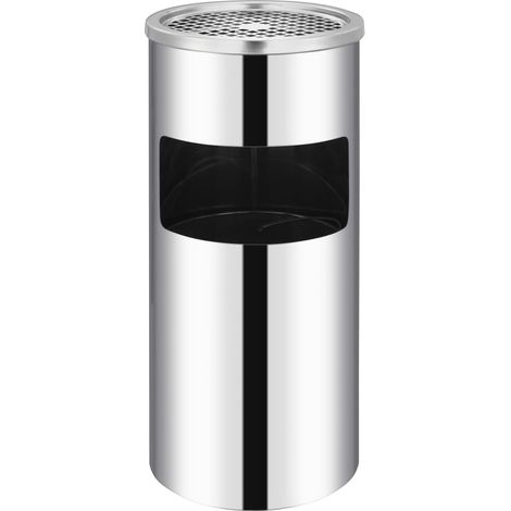 Wall Ashtray Dustbin Stainless Steel 26 L vidaXL