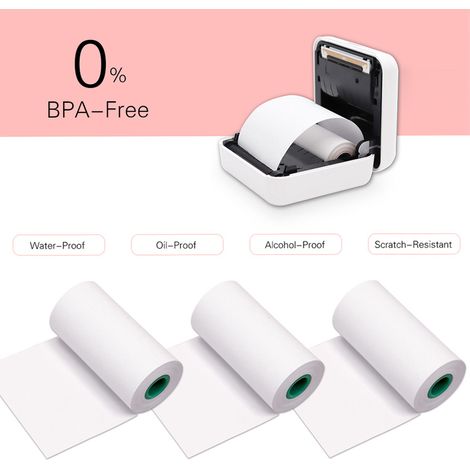 PeriPage Rouleaux Étiquettes Adhésives Thermiques 56x30mm Sans BPA Noires Pour Imprimante A6/A8/A9 Conservation 2 Ans 3 Pièces (1/5)