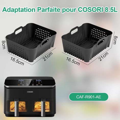 2 Pièces Moule Silicone Air Fryer Réutilisables pour COSORI Dual Blaze 8,5L Friteuse à Air(CAF-R901-AE) - Accessoires pour Cuisson Saine et Sans Gras