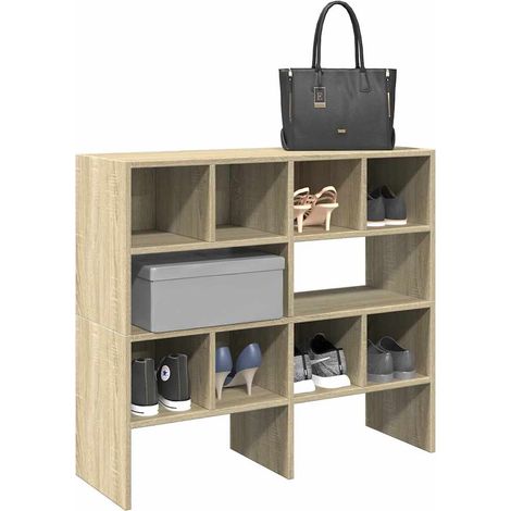 Schuhregale 2 Stk. Stapelbar Sonoma-Eiche 89,5x30x40 cm