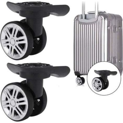 Roulettes pivotantes pour valises, paire de roulettes pivotantes pour valises, roulettes pivotantes de rechange A19, roulettes silencieuses à double rangée (1/4)