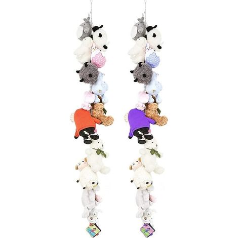 Support de rangement pour peluches en métal, chaîne de suspension avec 20 clips, organiseur mural pour jouets, cintre à animaux en peluche pour chambre d’enfant et salle de jeux, 1 pièce. (1/5)