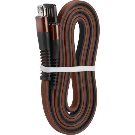 Câble de données USB 1m à double face avec prise aveugle pour ordinateur et téléphone, marron et noir (1/5)