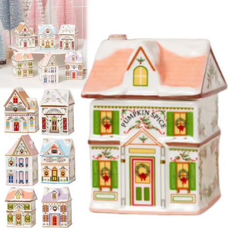 Ensemble Maison d'Épices de Village Créatif - Maison d'Épices de Village des Fêtes de Noël - C -