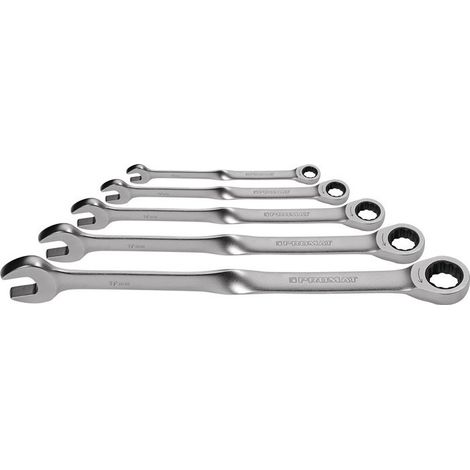 Set chiavi combinate a cricchetto, 5 pezzi, lunghezza SW 8-19mm, codolo ritorto PROMAT